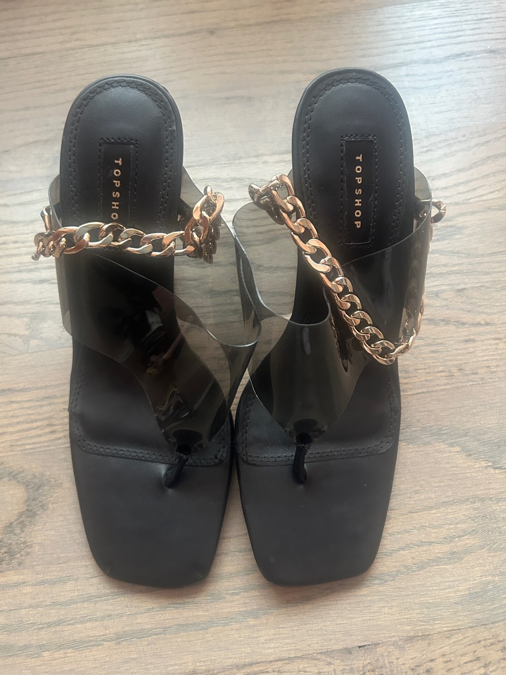 NEW Top Shop thong high heels ๐ with gold chain detail stiletto trendy